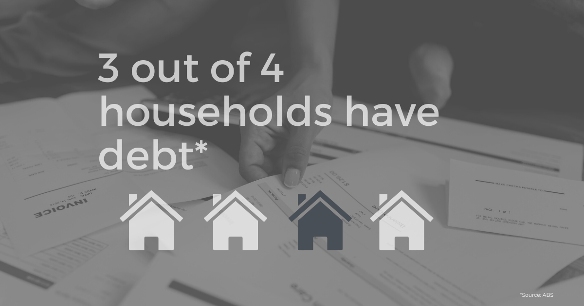 3 out of 4 households have debt min